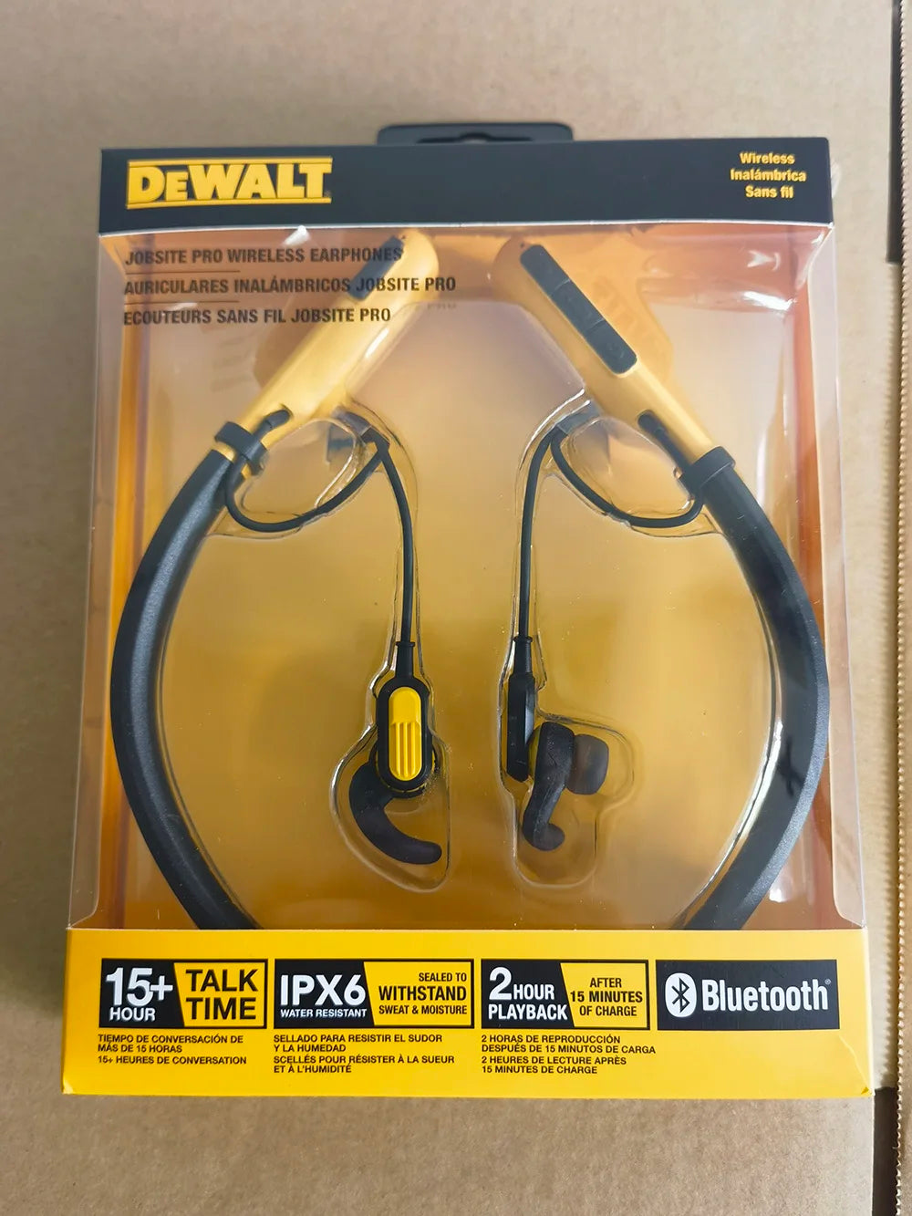 DEWALT Wireless Bluetooth Headphones Neckband Earphones with 15H Playtime