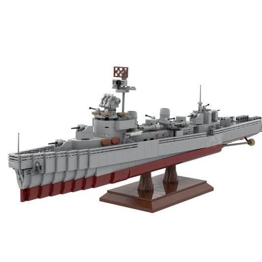 Fletcher-Class Destroyer JV NEW 1595PCS WW2 Military MOC1:200 scale Fletcher-Class Destroyer Model DIY creative ideas warship ChildToy Assembly Puzzle Gift