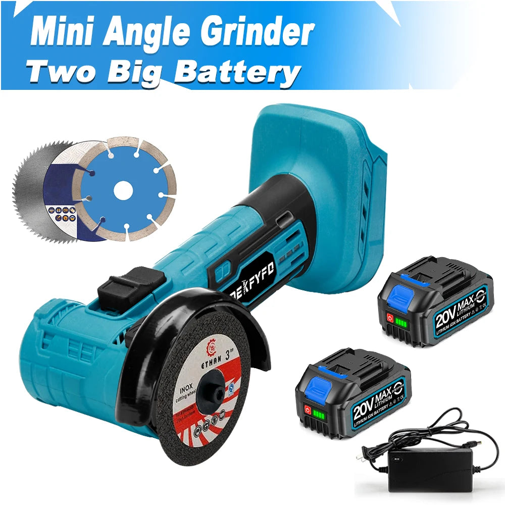 Makita Compatible 18V JV Brushless Mini 3inch Angle Grinder 76mm Polishing Cutting Machine Rotatable Cordless Woodworking Grinder For Makita 18V Battery