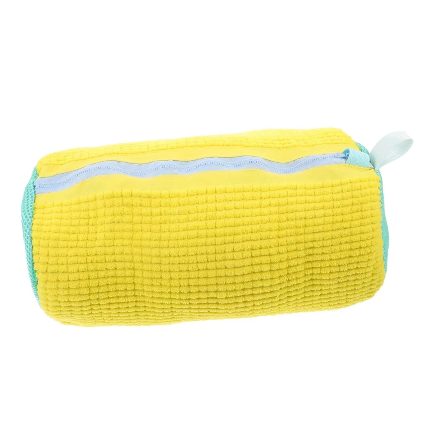Washing Machine Bag for All Shoe Types-Yellow with Blue Zipper, Ideal for Sneakers and Casual Shoes,Laundry Wash Bag