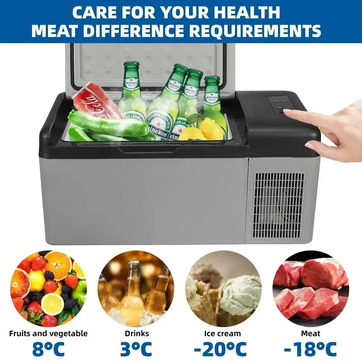 15L car Refrigerator Cooler For Summer Portable Freezer Car Fridge Compressor 12V 70W For Home Travel Camping 220V Body Kit