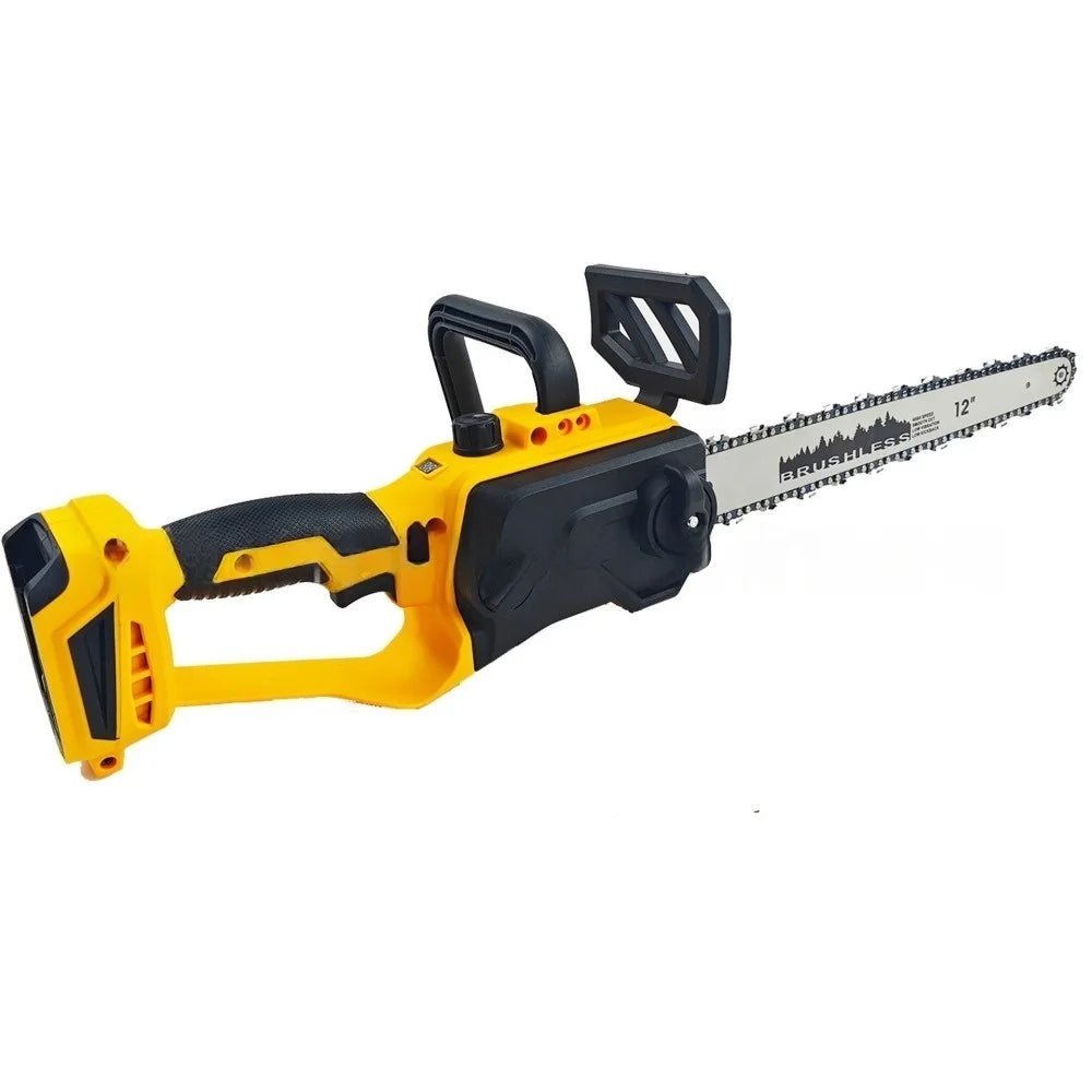 Makita Dewalt Milwaukee Compatible 18V battery 12-Inch Brushless Chainsaw Cordless Electric Chain Saw for Tree Trimming (No battery)