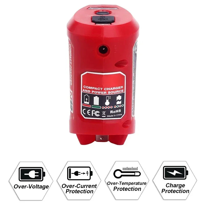 Makita Milwaukee Bosch 12V Charger Converter USB Power Adapter Phone Charger Adapter For Milwaukee For Makita For Bosch 12V Battery 12V DC Output Port