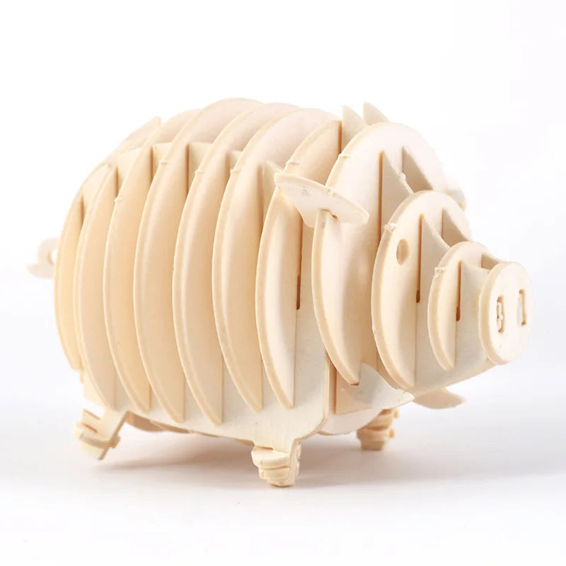 Model JV DIY 3D Wooden Puzzle Model Animal Montessori Toys for Children Crafts Dachshund Skeleton Assembly Gift Set for Kids Adults Teens