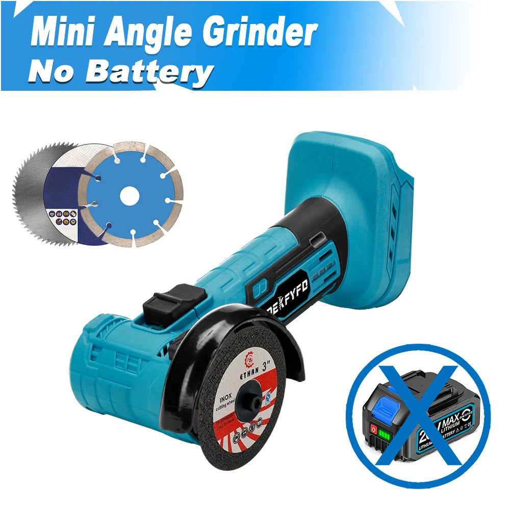 Makita Compatible 18V JV Brushless Mini 3inch Angle Grinder 76mm Polishing Cutting Machine Rotatable Cordless Woodworking Grinder For Makita 18V Battery