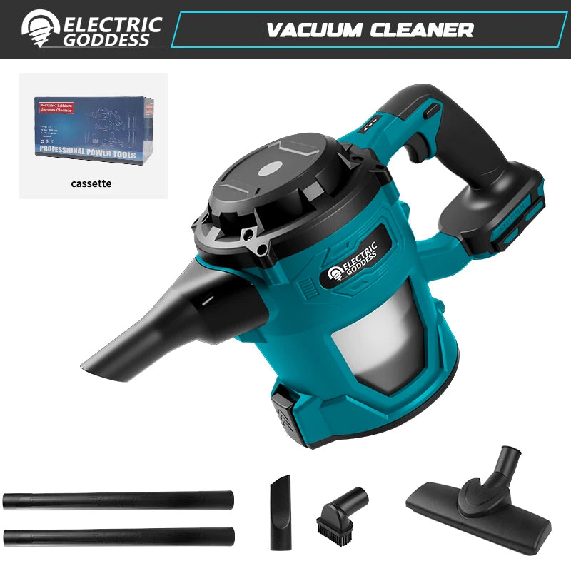 Makita Compatible 16000pa Cordless Electric Vacuum Cleaner Handheld Rechargeable Dry/Wet Dust Carpet Collector Machine for Makita 18v Battery Pin