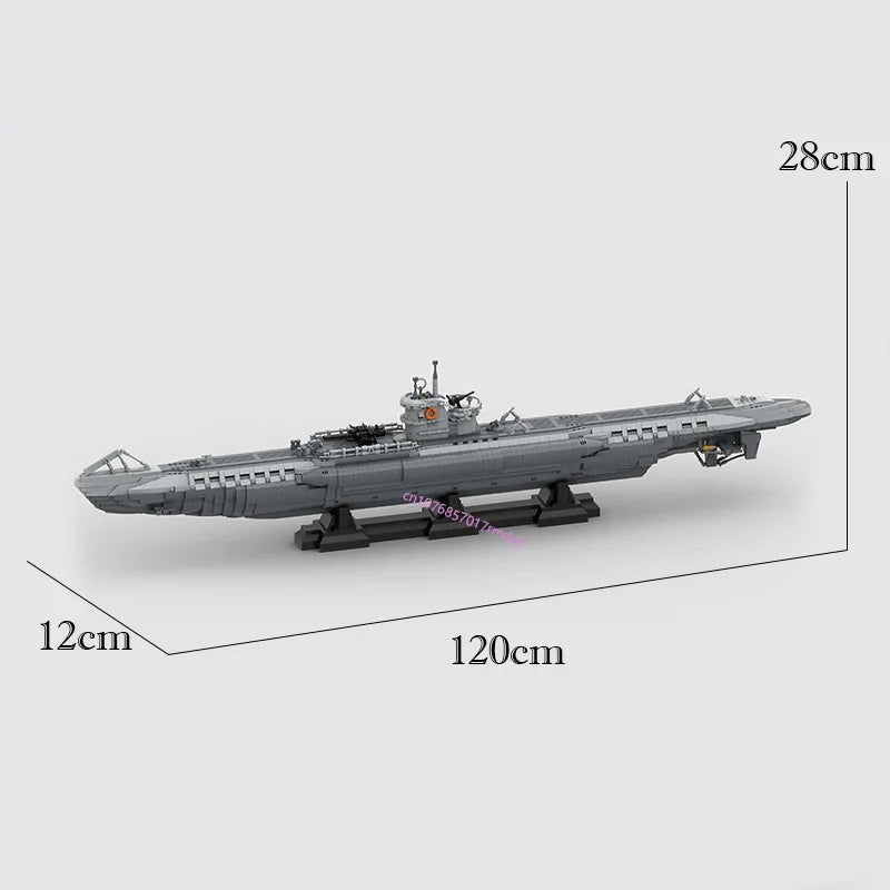 U-Boat JV 4565PCS WW2 Military MOC 1:55 Scale German VII U-boats Model diy creative ideas warship Child Toy Assembly Puzzle Birthday Gift