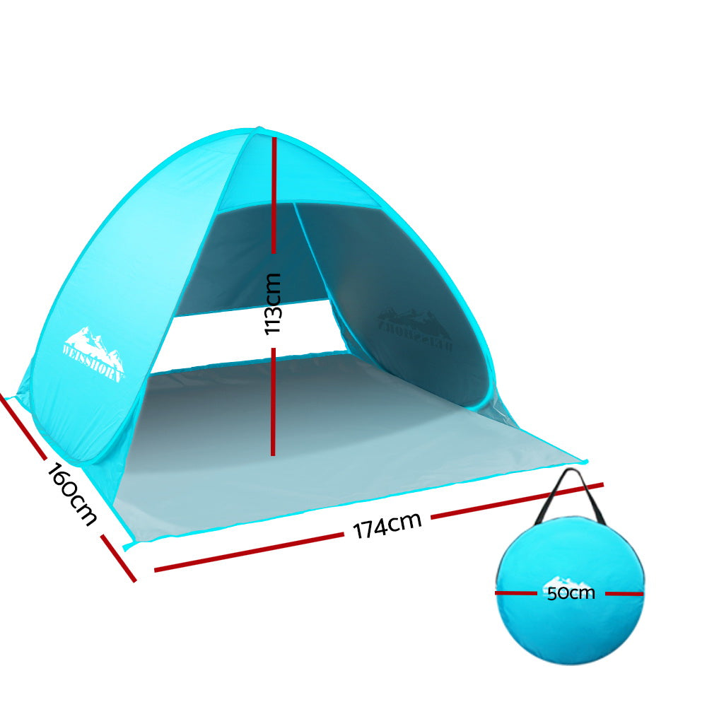 Beach Pop Up Tent Camping Hiking 3 Person Sunshade Fishing Shelter