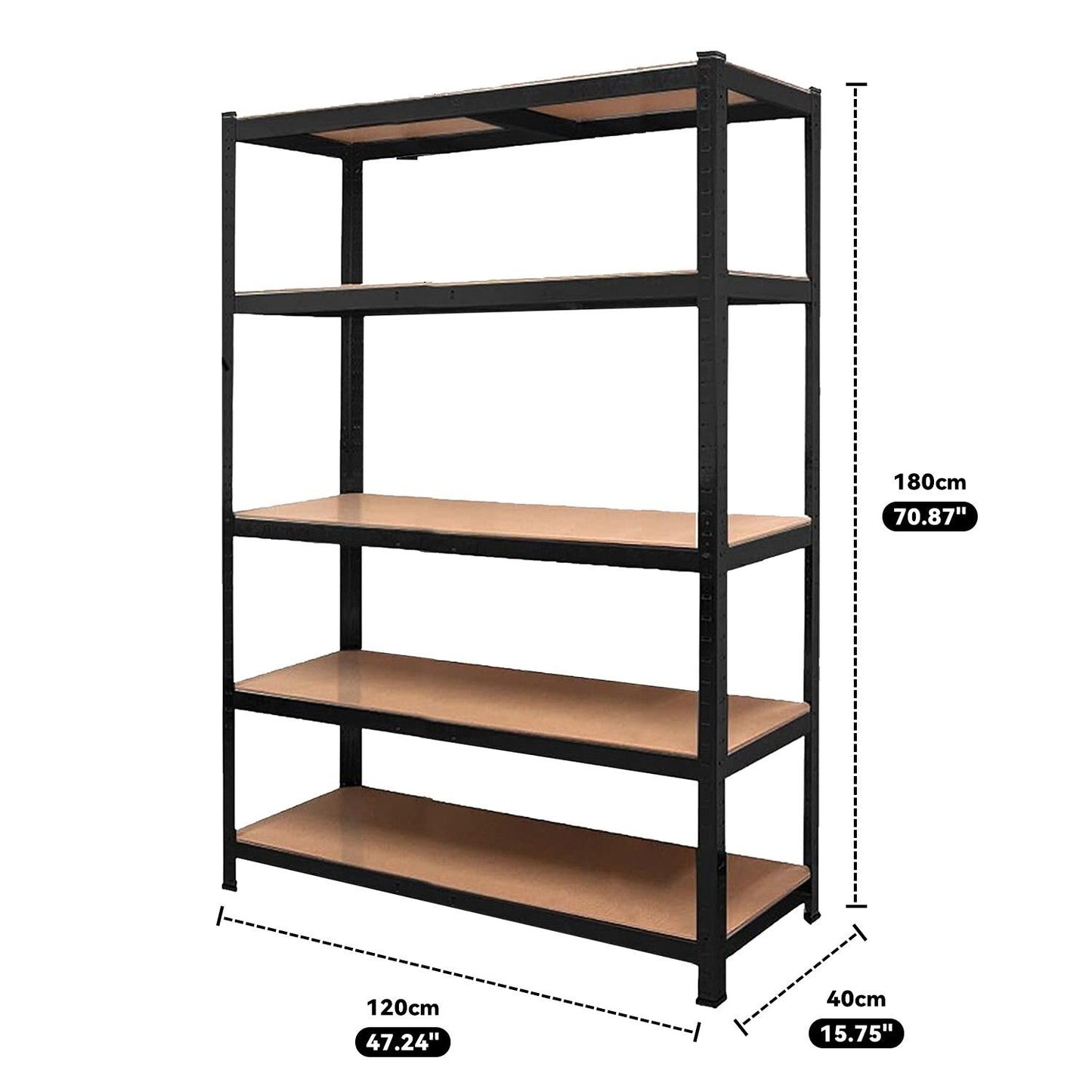 Garage shelving Heavy Duty Steel Warehouse Shelving Rack Storage 180cm