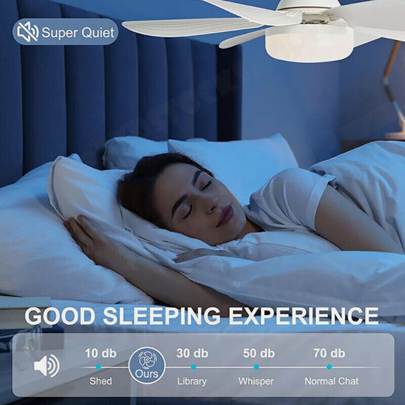 Ceiling Fan 16.5" with LED Light 3-Speed Remote Control