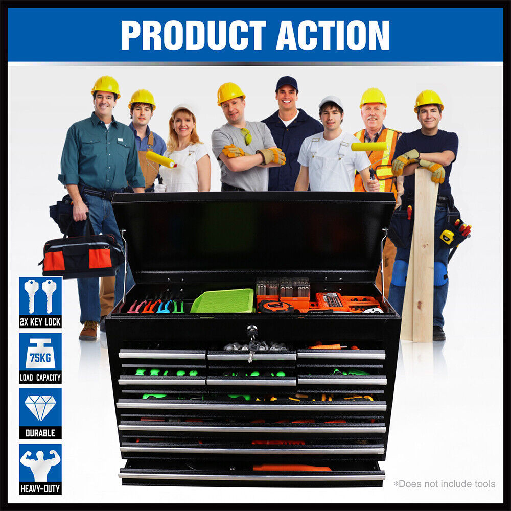 HORUSDY 10-Drawer Toolbox Tool Chest with Lockable Drawers.