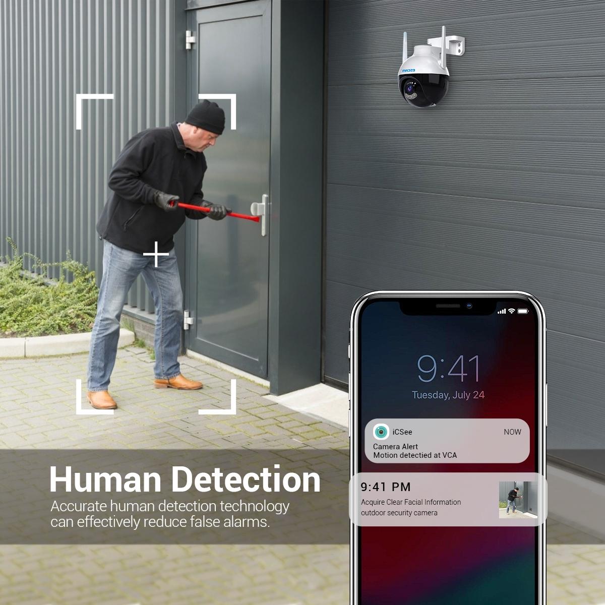 Camera Smart Wifi Ip With Ai Detection Auto Tracking Cloud Storage Night Vision Two-Way Voice