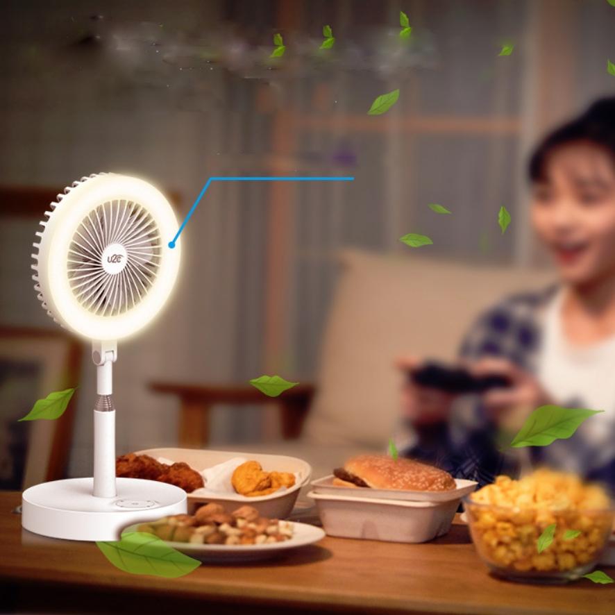 Multi-function Rechargeable Fan Lamp with Telescopic Bracket