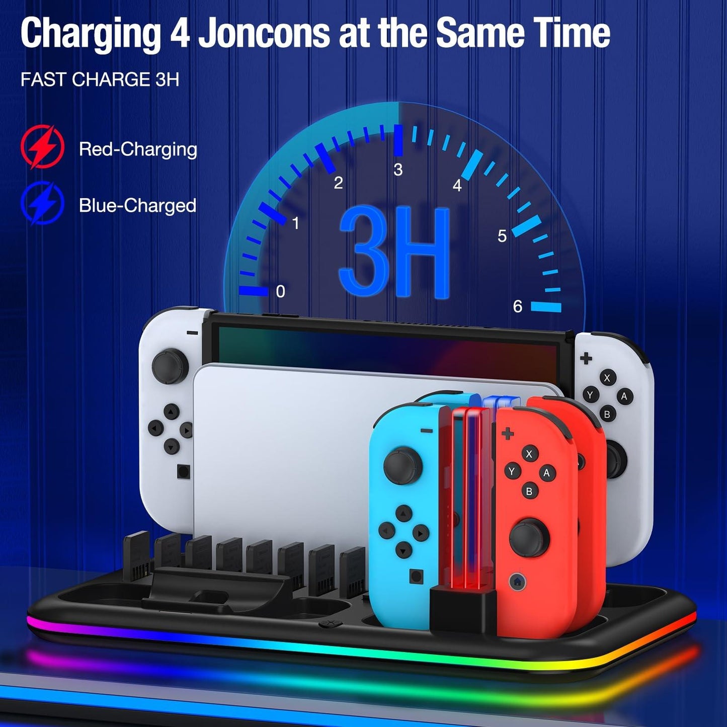 Nintendo Switch Charging Dock Rgb Light for Switch Oled - Compact