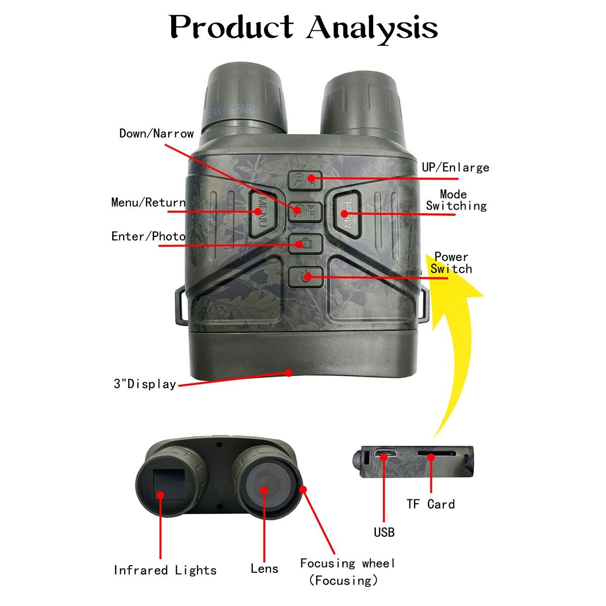 Night Vision Binocular 4k Hd Digital for Outdoor Hunting - Camouflage