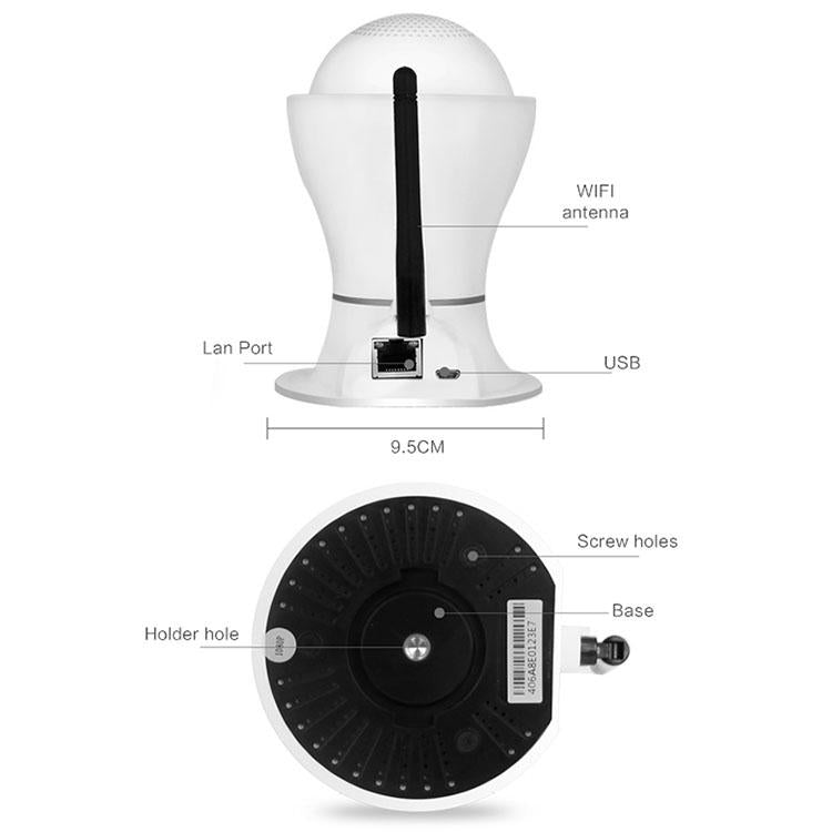 Security Camera Wireless Hd Ip Camera With Motion Detection & Night Vision - 128Gb Tf Card Support White