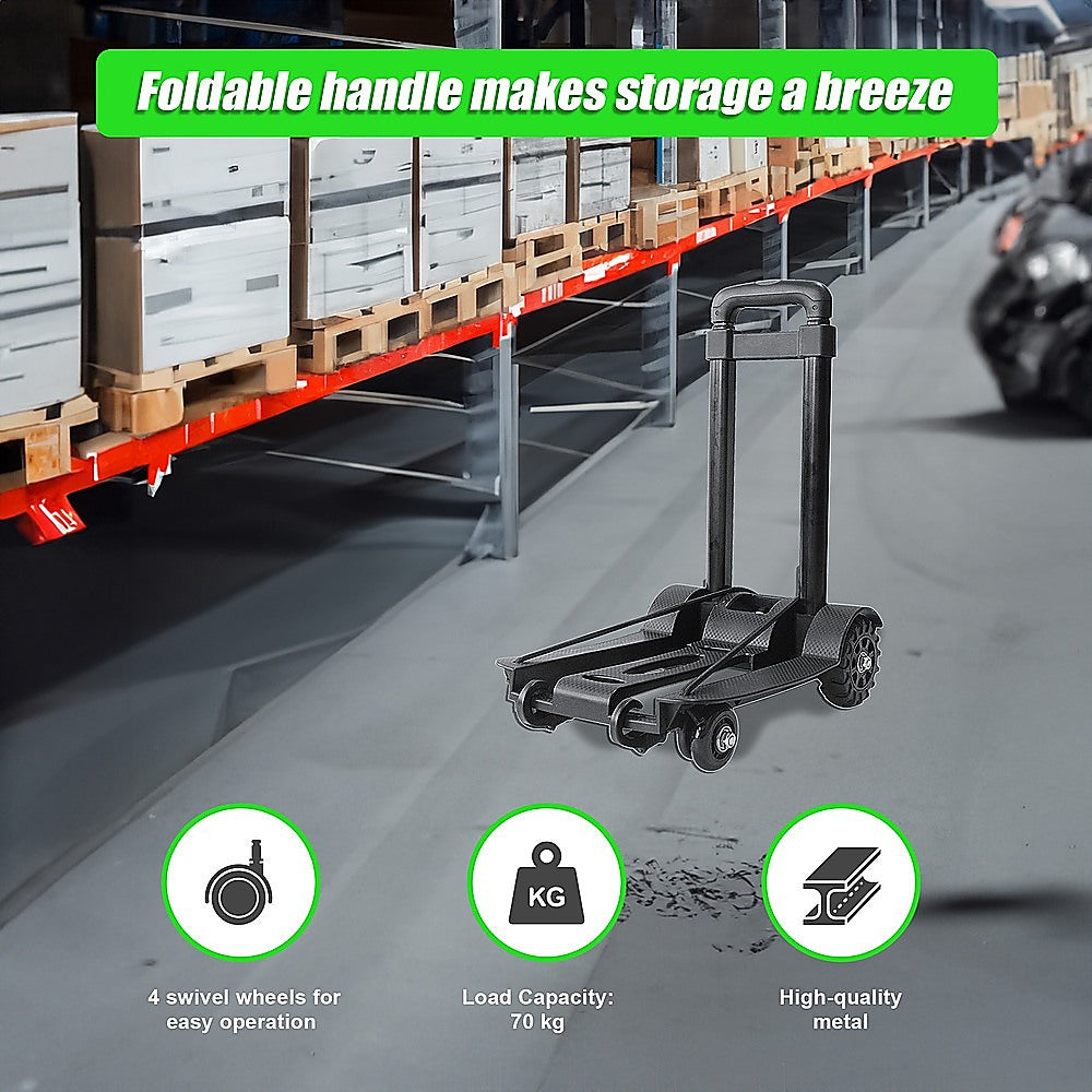 Portable Cart Folding Dolly, Push Truck Hand, Collapsible luggage trolley 70Kg.