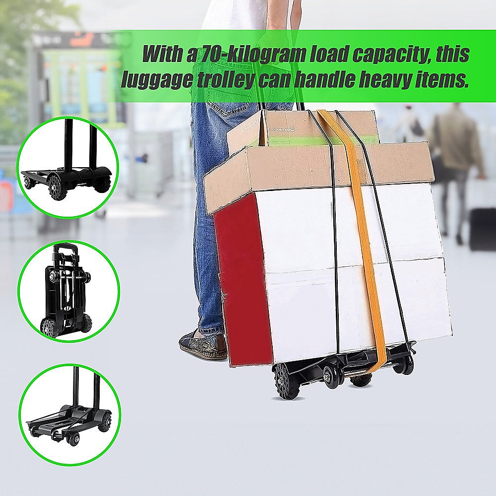 Portable Cart Folding Dolly, Push Truck Hand, Collapsible luggage trolley 70Kg.