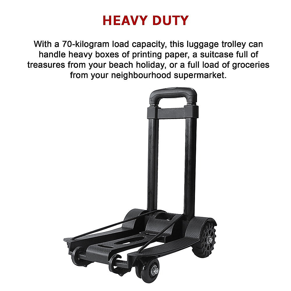 Portable Cart Folding Dolly, Push Truck Hand, Collapsible luggage trolley 70Kg.
