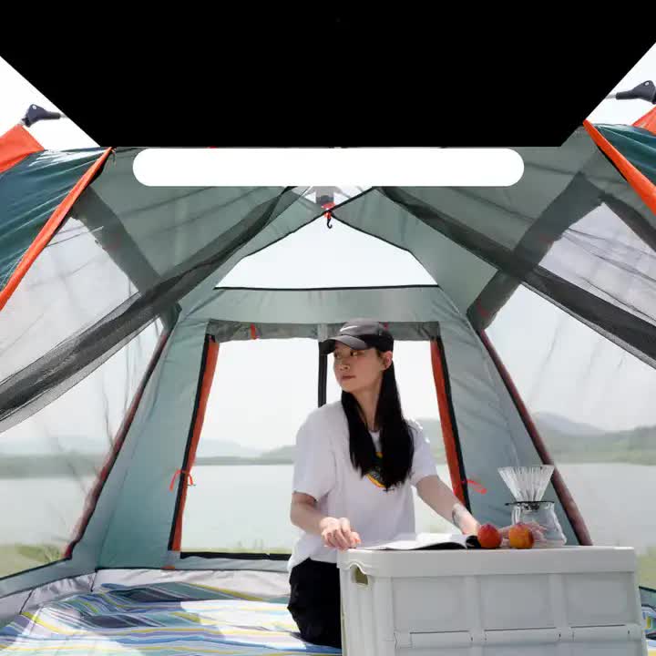 Tent Waterproof Camping tent with Awning - Small size (210x210x140cm), stylish and practical for outdoor use (Blue)