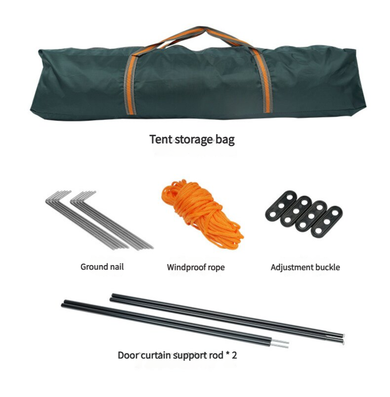 Tent Waterproof Camping tent with Awning - Small size (210x210x140cm), stylish and practical for outdoor use (Blue)