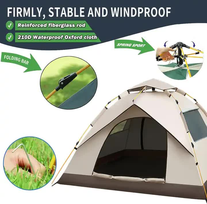 Tent 210x200x135cm Outdoor Family Instant Ultralight Portable Folding Popup Waterproof Oxford Fiberglass Automatic Tent For Camping Events