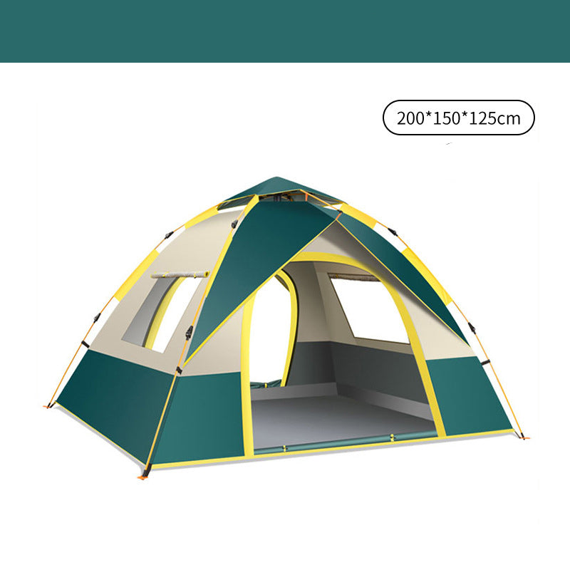 Tent Dark Green 2 Person Lightweight Camping Tent (200*150*125cm) | UV Protection Silver Coated, Dual Doors & Windows