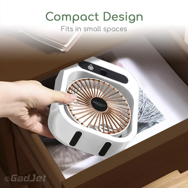 USB 2-in-1 Misting Fan & Humidifier Portable Cooling and Humidifying Solution White