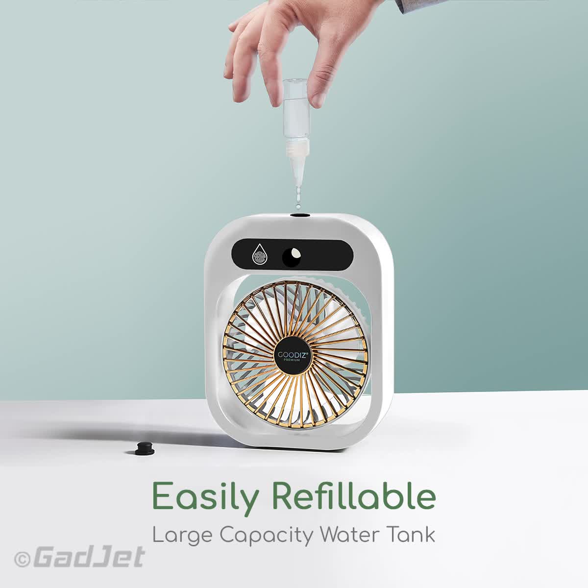 USB 2-in-1 Misting Fan & Humidifier Portable Cooling and Humidifying Solution White