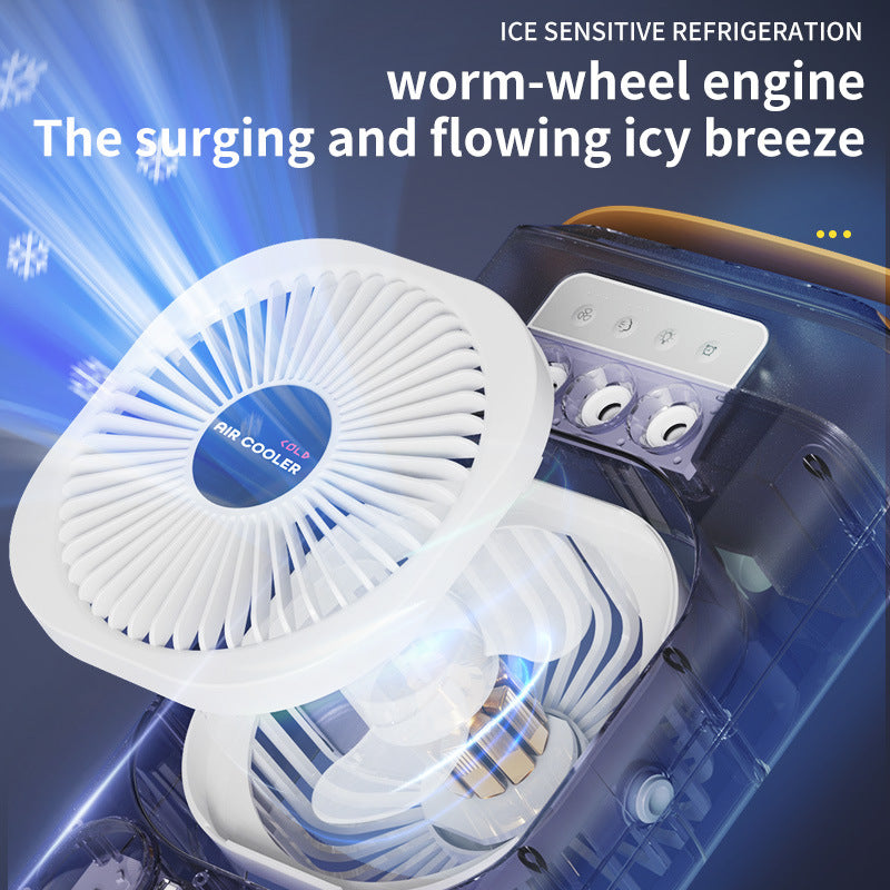Mist Misting 3-in-1 Portable Air Cooler Fan - Desktop Humidifier & LED Light, Nano Mist Black
