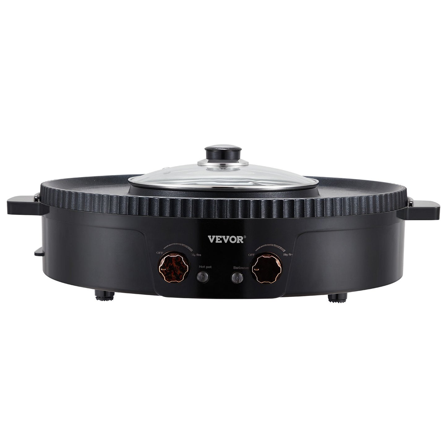 Hot Pot with Grill 1800W 2-in-1 Electric Smokeless Grill and Hot Pot VEVOR
