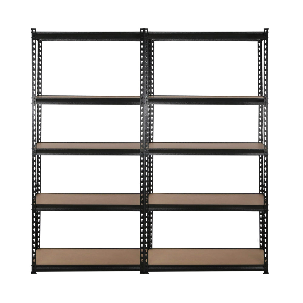 Garage Shelving - Giantz 4x1.8M x 0.9M Garage Shelving Warehouse Rack Pallet Racking Storage Shelve Black