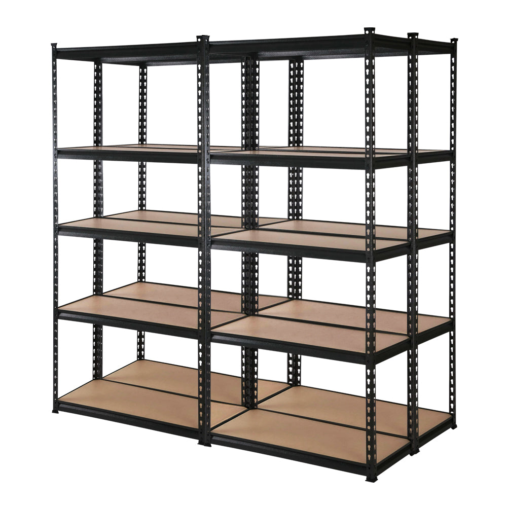 Garage Shelving - Giantz 4x1.8M x 0.9M Garage Shelving Warehouse Rack Pallet Racking Storage Shelve Black