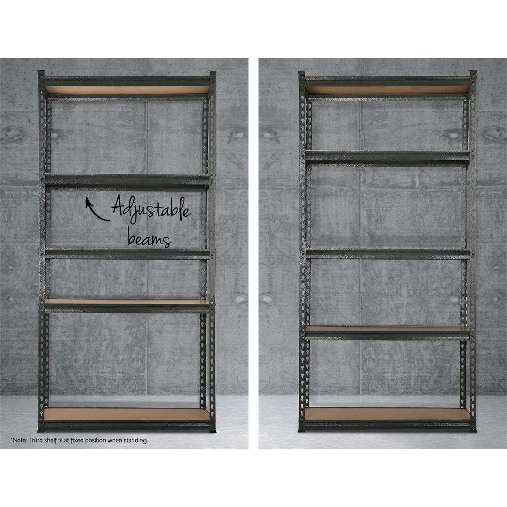 Garage Shelving - Giantz 4x1.8M x 0.9M Garage Shelving Warehouse Rack Pallet Racking Storage Charcoal