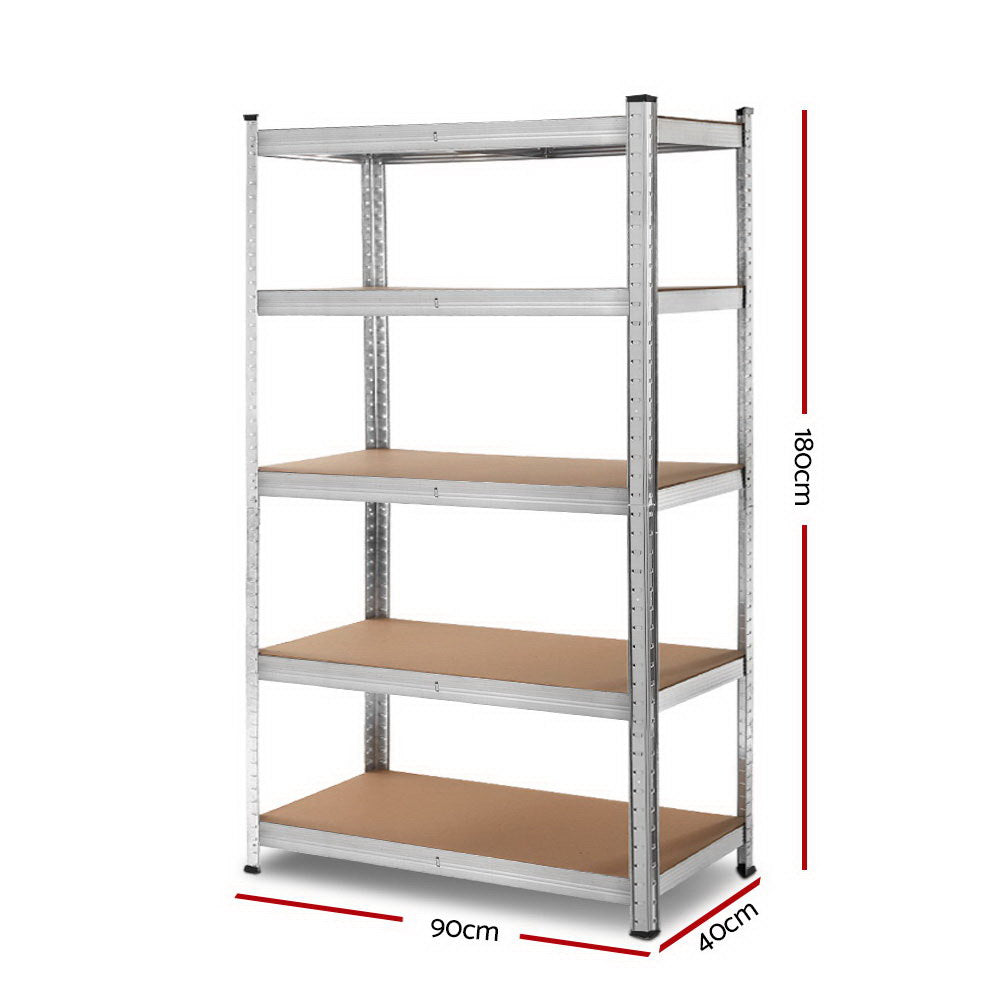 Garage Shelving - Giantz 1.8M x 0.9M Warehouse Racking Rack- Silver