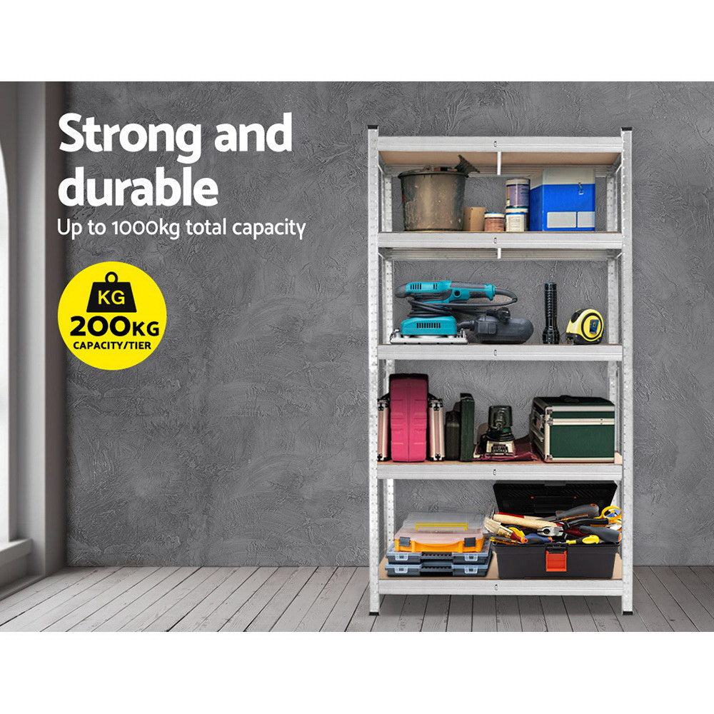 Garage Shelving - Giantz 1.8M x 0.9M Warehouse Racking Rack- Silver