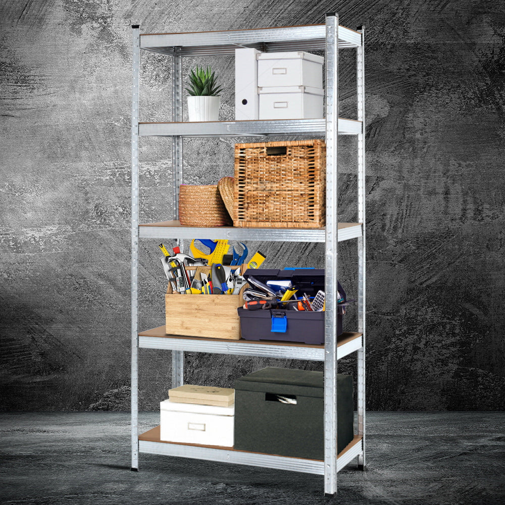 Garage Shelving - Giantz 1.8M x 0.9M Warehouse Racking Rack- Silver