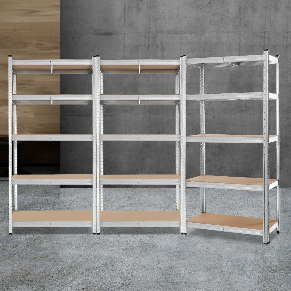 Garage Shelving - Giants 3x1.8M x 0.9M Warehouse Shelving Rack Racking Garage Storage Shelves- Silver