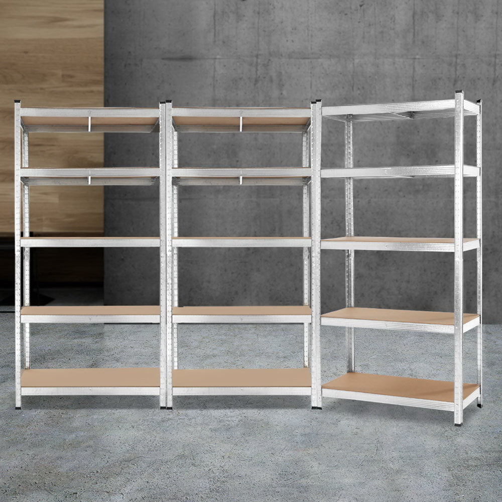 Garage Shelving - Giants 3x1.8M x 0.9M Warehouse Shelving Rack Racking Garage Storage Shelves- Silver