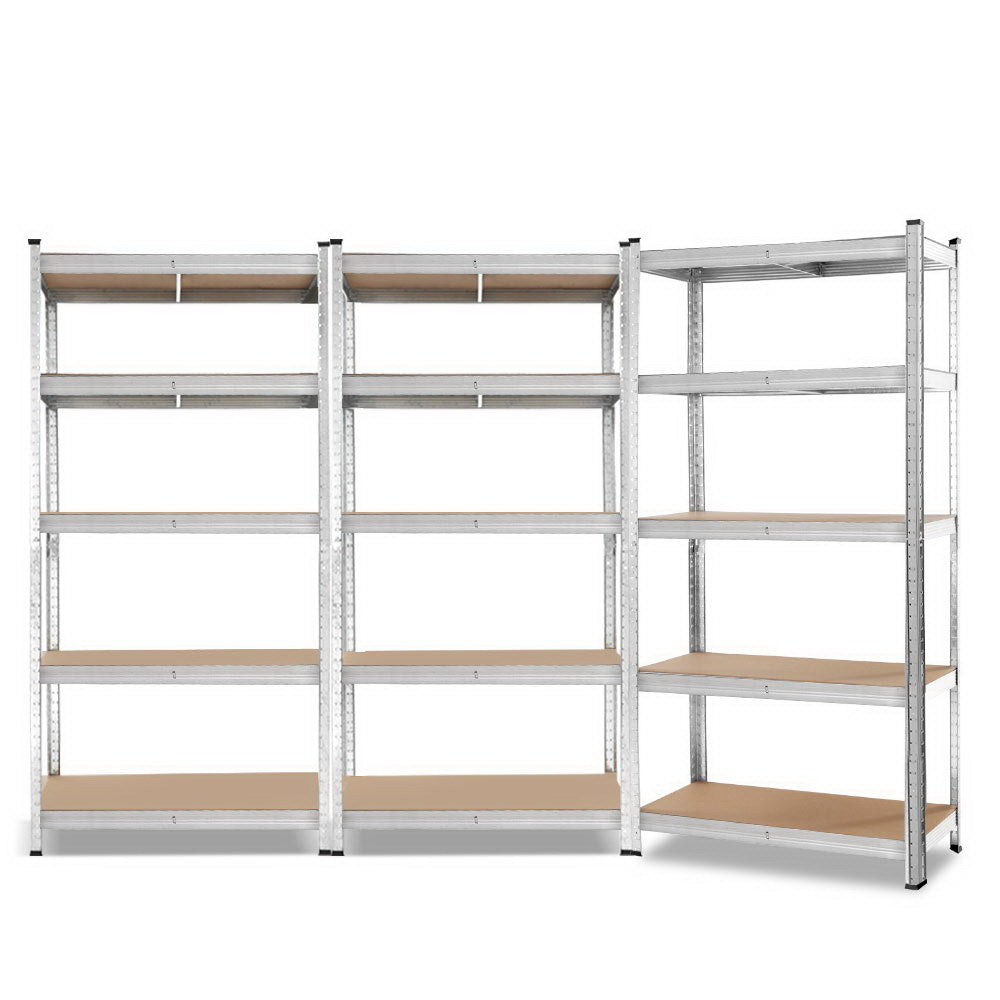 Garage Shelving - Giants 3x1.8M x 0.9M Warehouse Shelving Rack Racking Garage Storage Shelves- Silver