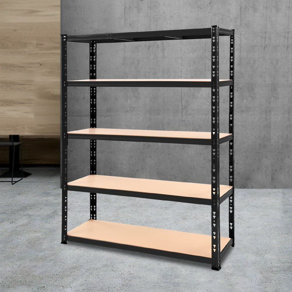 Garage Shelving - Giantz 1.8M x 1.2M Garage Shelving Warehouse Rack Pallet Racking Storage Shelve Black