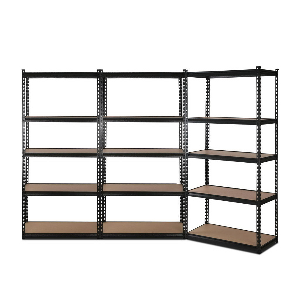 Garage Storage - Giantz 3x1.5M x 0.7M Warehouse Shelving Racking Storage Garage Shelves Rack- Black