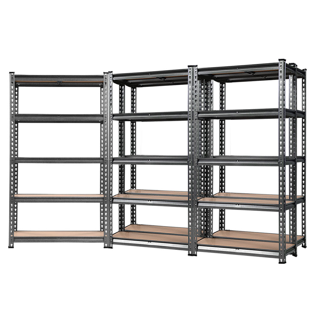 Garage Shelving - Giantz 5x1.5M x 0.7M Garage Shelving Warehouse Rack Pallet Racking Storage Charcoal