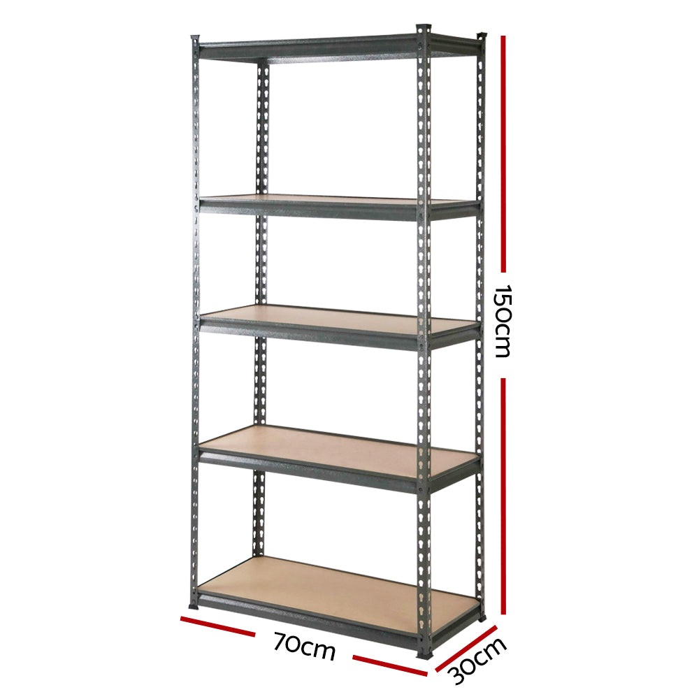 Garage Shelving - Giantz 6X1.5M x 0.7M Garage Shelving Warehouse Rack Pallet Racking Storage Shelves Charcoal
