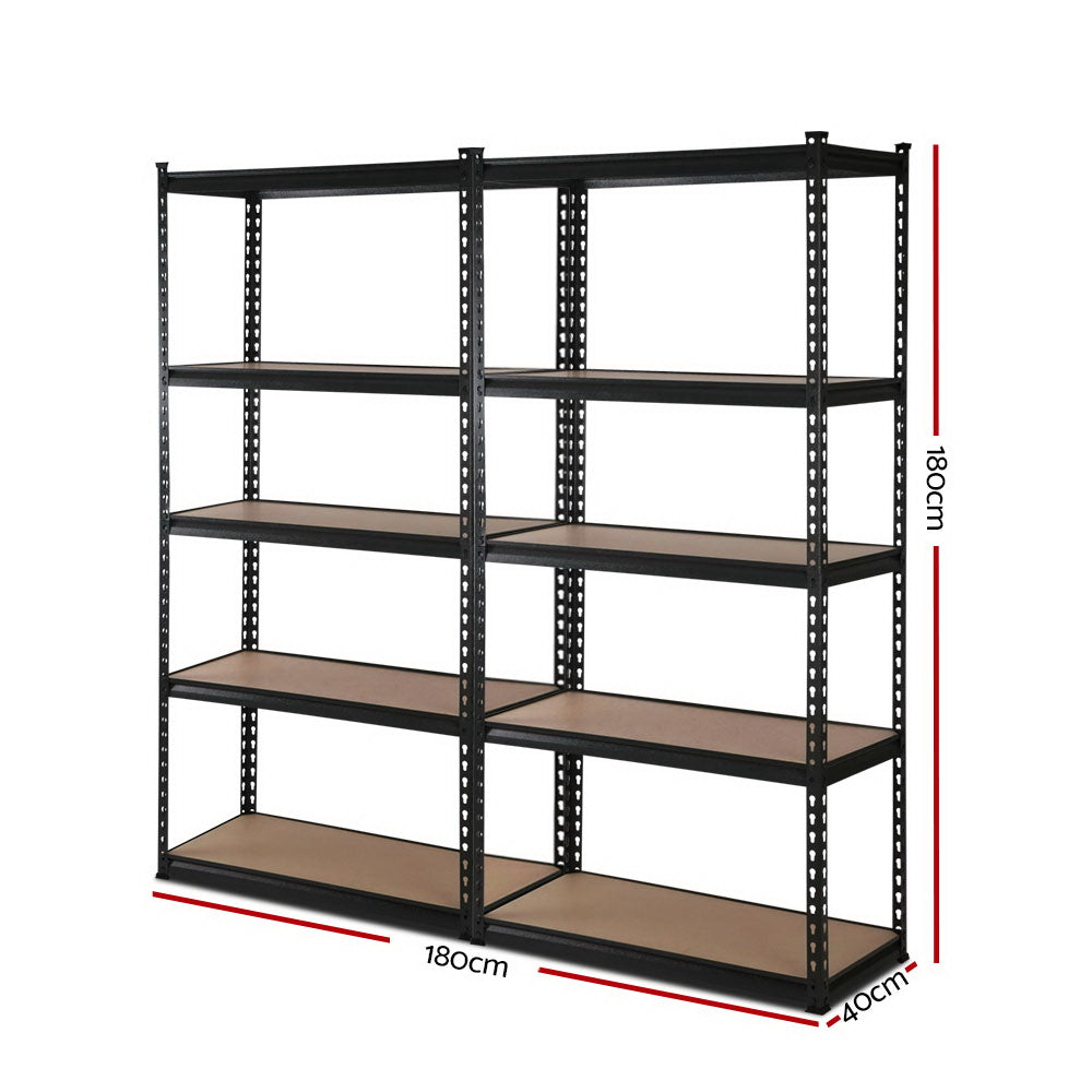 Garage Shelving - Giantz 2x1.8M x 0.9m Garage Shelving Warehouse Rack Pallet Racking Storage Shelve Black