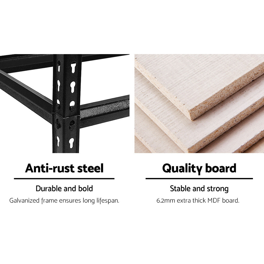 Garage Shelving - Giantz 2x1.8M x 0.9m Garage Shelving Warehouse Rack Pallet Racking Storage Shelve Black