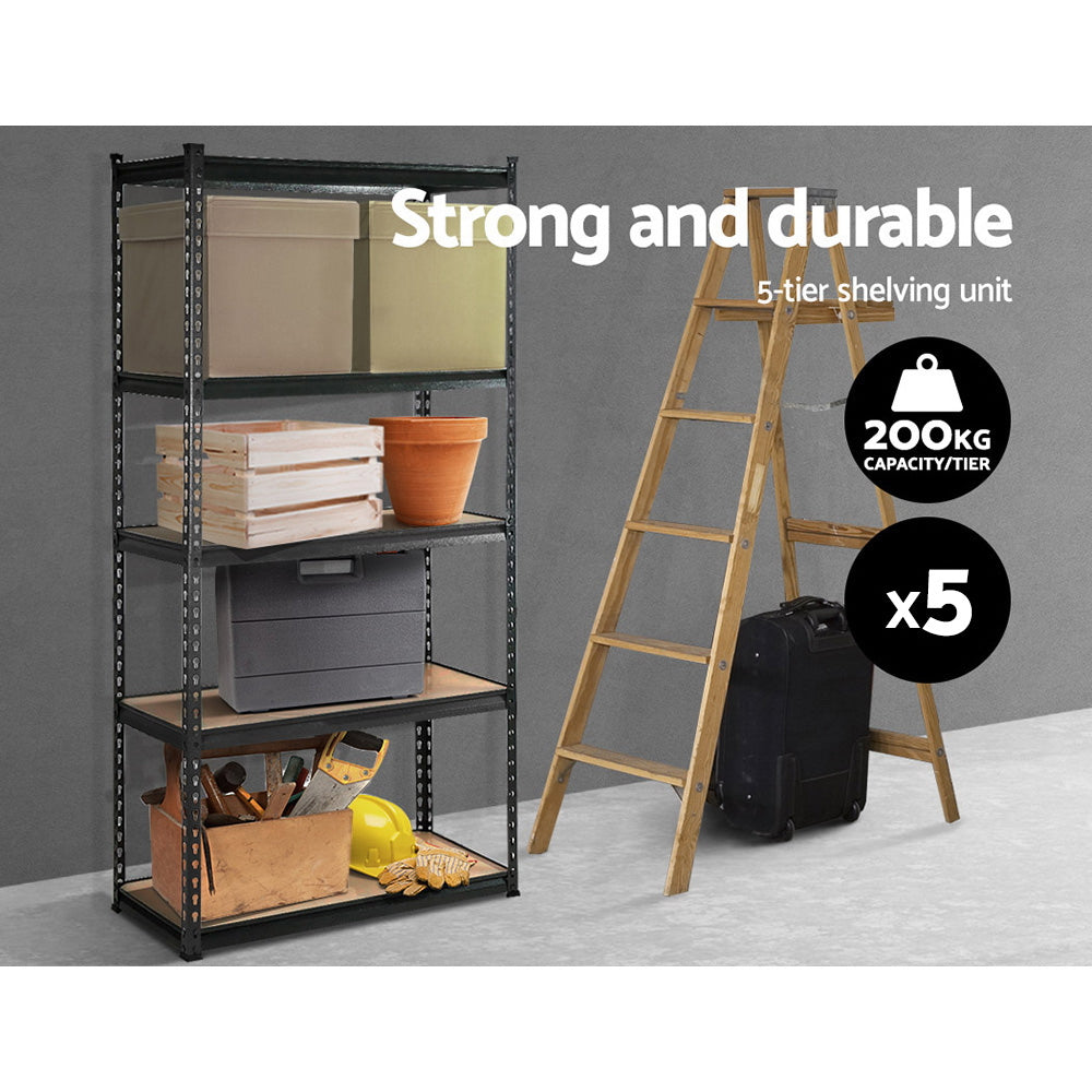 Garage shelving - Giantz 5x1.8M x 0.9M Garage Shelving Warehouse Rack Pallet Racking Storage Charcoal
