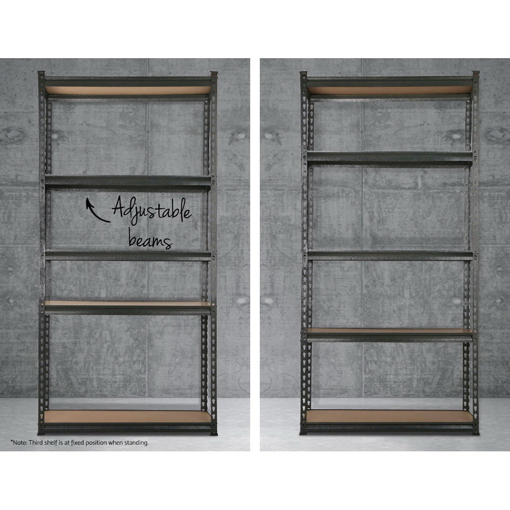Garage shelving - Giantz 5x1.8M x 0.9M Garage Shelving Warehouse Rack Pallet Racking Storage Charcoal