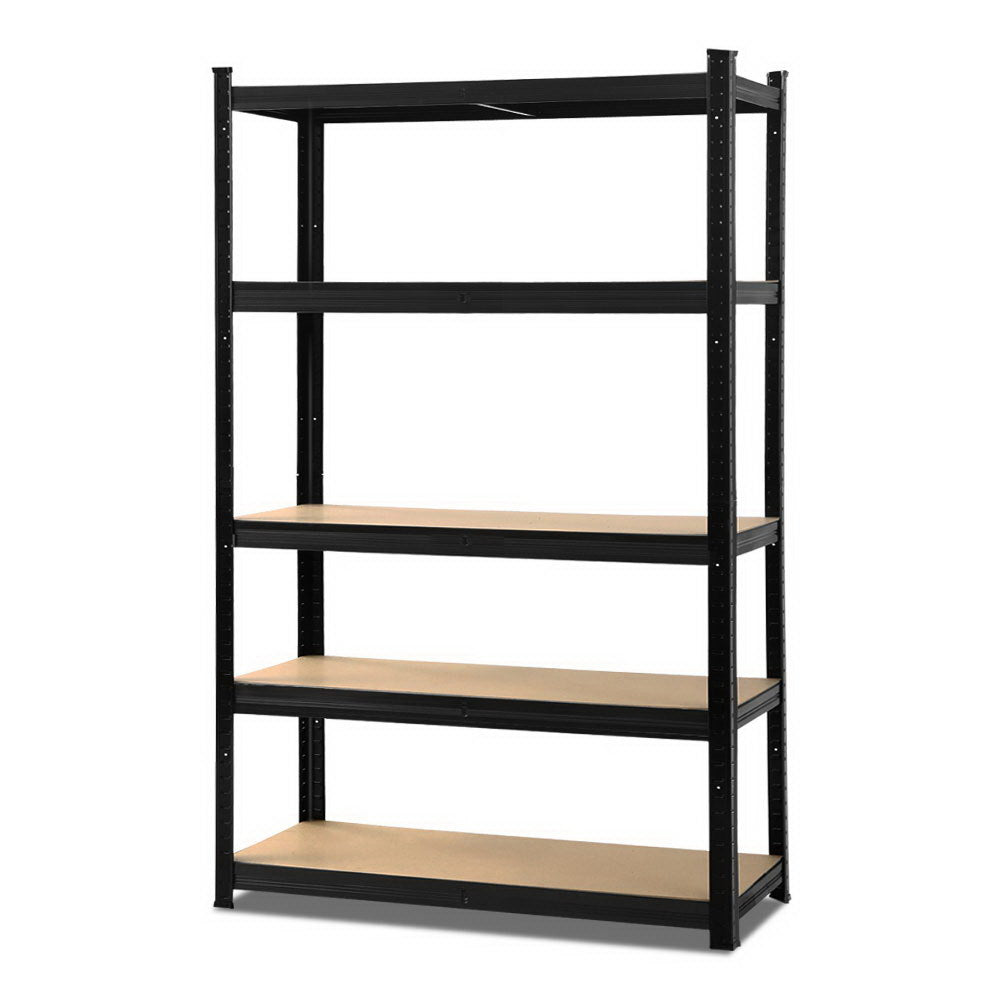 Garage Shelving - Giantz 1.8M x 0.9M Warehouse Racking Rack Shelving Garage Storage Steel Metal Shelves- Black