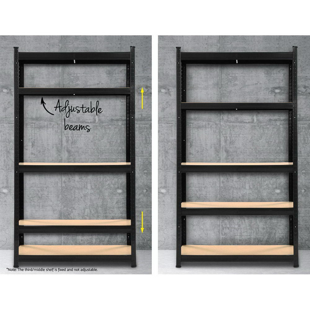 Garage Shelving - Giantz 2x1.8M x 0.9M Garage Shelving Warehouse Rack Pallet Racking Storage Shelf Black
